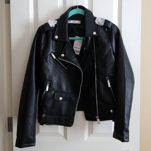 MANGO Faux Leather Jacket Small